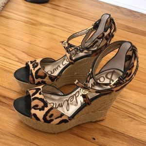 Sam Edelman Platform Wedges Leopard Size 6M